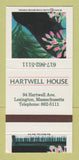 Matchbook Cover - Hartwell House Lexington MA restaurant 30 Strike