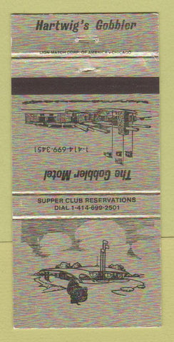 Matchbook Cover - The Gobbler Motel Supper Club Johnson Creek WI 30 Strike