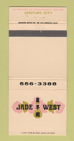 Matchbook Cover - Jade West Restaurant Century City CA 30 Strike