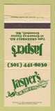 Matchbook Cover - Jasper's Restaurant Greenbelt MD 30 Strike