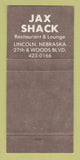 Matchbook Cover - Jax Shack Restaurant Lincoln NE 30 Strike