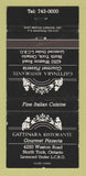 Matchbook Cover - Gattinara Ristorante Pizza North York ON 30 Strike