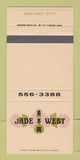 Matchbook Cover - Jade West Restaurant Century City CA 30 Strike