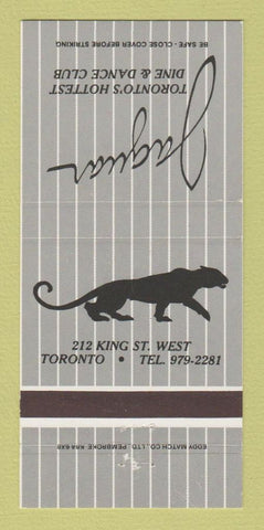 Matchbook Cover - Jaguar Dance Club Toronto ON 30 Strike