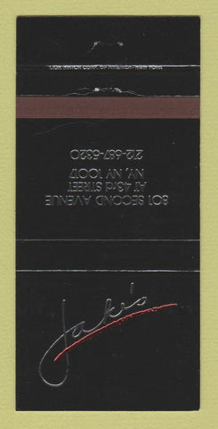 Matchbook Cover - Jake's Restaurant New York City 30 Strike