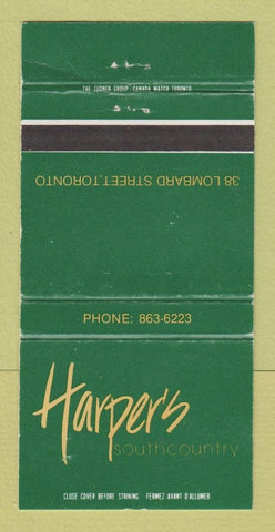 Matchbook Cover - Harper's Toronto ON WEAR 30 Strike