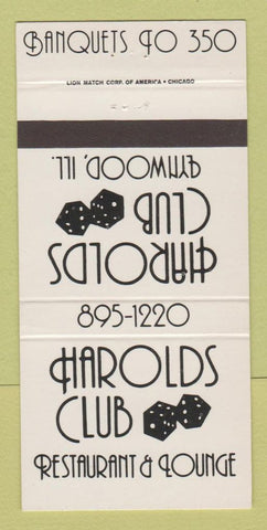 Matchbook Cover - Harolds Club Restaurant Lynwood IL 30 Strike