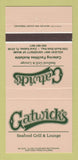Matchbook Cover - Gatwick's Restaurant Coral Gables FL 30 Strike