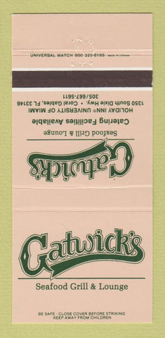 Matchbook Cover - Gatwick's Restaurant Coral Gables FL 30 Strike