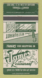 Matchbook Cover - James Restaurant Toronto ON WEAR 30 Strike