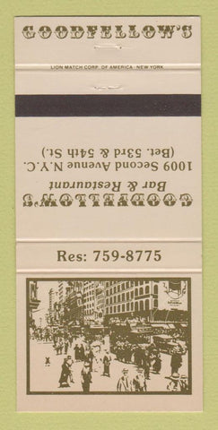 Matchbook Cover - Goodfellow's Bar Restaurant New York City 30 Strike