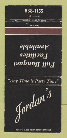 Matchbook Cover - Jordan's Restaurant WEAR 30 Strike