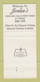 Matchbook Cover - Jordan's Restaurant WEAR 30 Strike