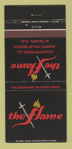 Matchbook Cover - Flame Restaurant Countryside IL Palm Beach Tampa FL 30 Strike