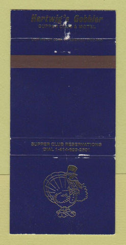 Matchbook Cover - Hartwig's Gobbler Supper Club Motel Johnson Creek WI 30 Strike
