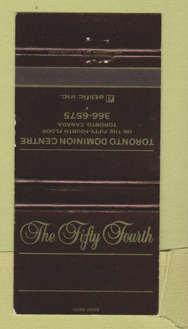 Matchbook Cover - The Fifty Fourth Toronto ON 30 Strike