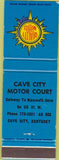 Matchbook Cover - Cave City Motor Court Cave City KY