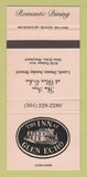 Matchbook Cover - Inn at Glen Echo MD 30 Strike