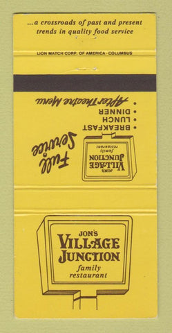 Matchbook Cover - Jon's Village Junction Columbus OH #1 30 Strike