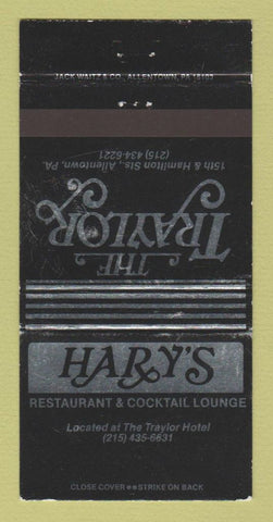 Matchbook Cover - Traylor Hotel Allentown PA Hary's WEAR 30 Strike