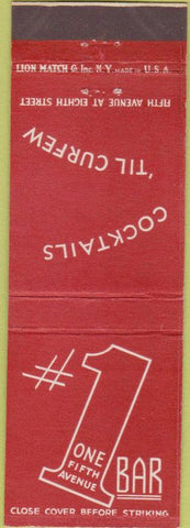 Matchbook Cover - Cocktails Til Curfew New York City NY
