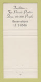 Matchbook Cover - Les Champs Restaurant New York City 30 Strike
