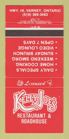 Matchbook Cover - Kelley Joe's Restaurant Varney ON 30 Strike