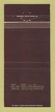 Matchbook Cover - La Boheme French Restaurant Miami FL 30 Strike