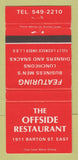 Matchbook Cover - Offside Restaurant Hamilton? ON 30 Strike