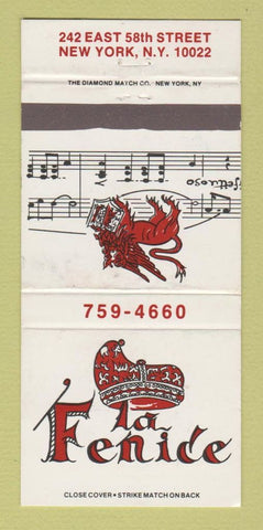 Matchbook Cover - La Fenice Restaurant New York City WEAR 30 Strike