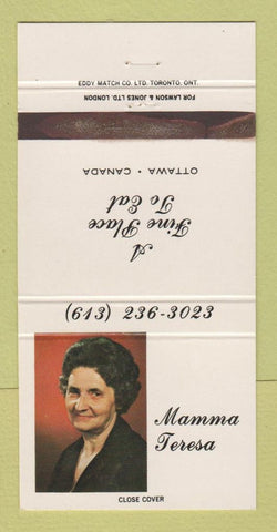 Matchbook Cover - Mamma Teresa Restaurant Ottawa ON 30 Strike