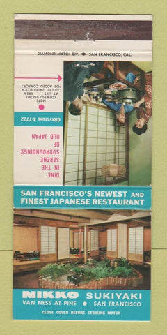Matchbook Cover - Nikko Sukiyaki Japanese San Francisco CA 30 Strike