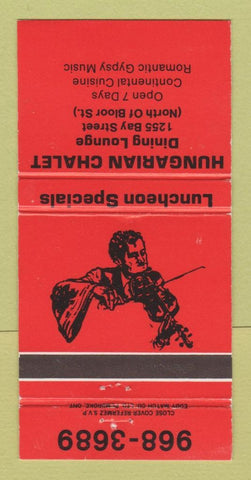 Matchbook Cover - Hungarian Chalet Toronto ON 30 Strike