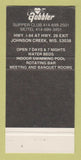 Matchbook Cover - Hartwig's Gobbler Supper Club Motel Johnson Creek WI 30 Strike