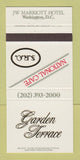 Matchbook Cover - Garden Terrace JW Marriott Hotel Washington DC 30 Strike