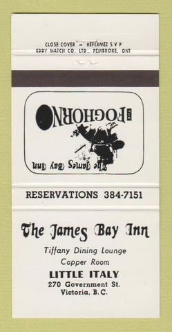 Matchbook Cover - James Bay Inn Little Italy Victoria BC 30 Strike