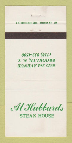 Matchbook Cover - Al Hubbards Steak House Brooklyn NY 30 Strike