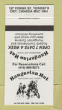 Matchbook Cover - Hungarian Hut Restaurant Toronto ON 30 Strike