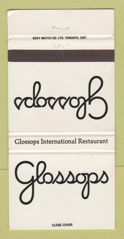 Matchbook Cover - Glossops Restaurant Toronto ON 30 Strike