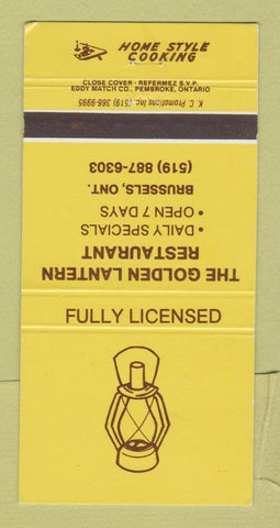 Matchbook Cover - Golden Lantern Restaurant Brussels ON 30 Strike
