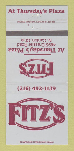 Matchbook Cover - Fitz's Restaurant North Canton OH 30 Strike
