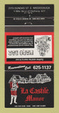Matchbook Cover - La Castile Manor Restaurant Mississauga ON 30 Strike