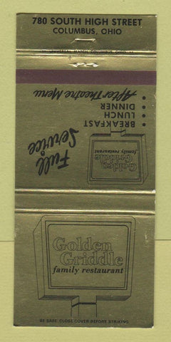 Matchbook Cover - Golden Griddle Restaurant Columbus OH 30 Strike