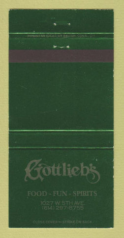 Matchbook Cover - Gottlieb's Restaurant Columbus OH 30 Strike