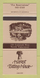 Matchbook Cover - Harvest Eating House North Vancouver BC 30 Strike