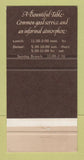 Matchbook Cover - Harvest Eating House North Vancouver BC 30 Strike