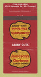 Matchbook Cover Jameson's Charthouse Restaurant Mount Prospect IL WEAR 30 Strike