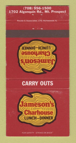 Matchbook Cover Jameson's Charthouse Restaurant Mount Prospect IL WEAR 30 Strike