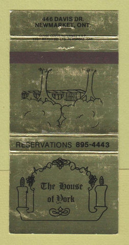 Matchbook Cover - House of York Newmarket ON WEAR 30 Strike