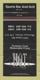 Matchbook Cover - Hot Shops Restaurant Mississauga ON 30 Strike